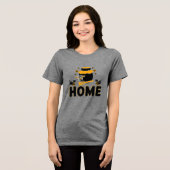 Cartoon Bee en Honey Jar "HOME" T-shirt (Voorkant volledig)