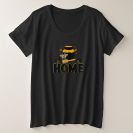 Cartoon Bee en Honey Jar "HOME" T-shirt