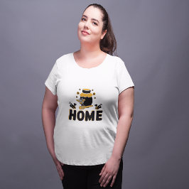 Cartoon Bee en Honey Jar "HOME" T-shirt