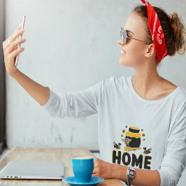 Cartoon Bee en Honey Jar "HOME" T-shirt