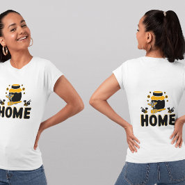Cartoon Bee en Honey Jar "HOME" T-shirt
