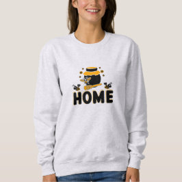Cartoon Bee en Honey Jar "HOME" T-shirt