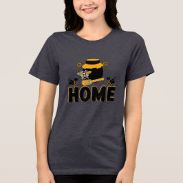 Cartoon Bee en Honey Jar "HOME" T-shirt