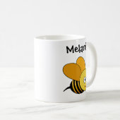 Cartoon Bee Gezegde Buzz Buzz & Child's Name Mok (Voorkant rechts)