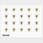 Cartoon Bee Hart Sticker (Vel)