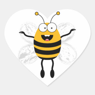 Cartoon Bee Hart Sticker