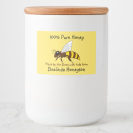 Cartoon Bee Honey Jar Labels Voedselcontainer Etiket