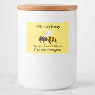 Cartoon Bee Honey Jar Labels Voedselcontainer Etiket