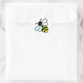 Cartoon Bee/Honeybee Ronde Sticker (Tas)