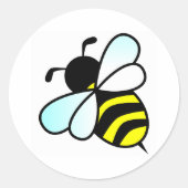Cartoon Bee/Honeybee Ronde Sticker (Voorkant)