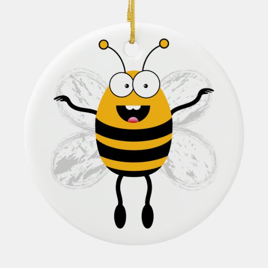 Cartoon Bee Keramisch Ornament (Achterkant)