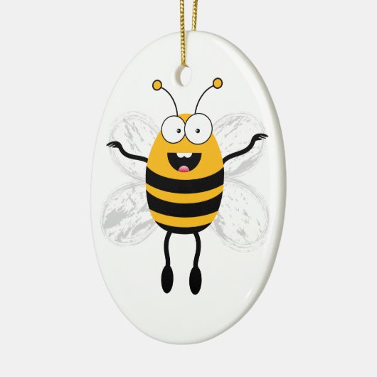 Cartoon Bee Keramisch Ornament (Links)
