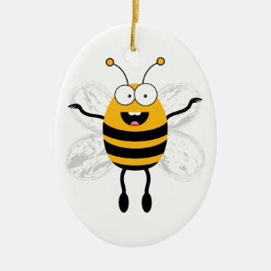 Cartoon Bee Keramisch Ornament