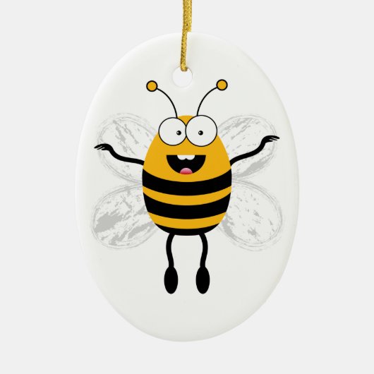 Cartoon Bee Keramisch Ornament (Voorkant)