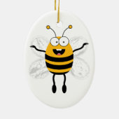 Cartoon Bee Keramisch Ornament (Achterkant)