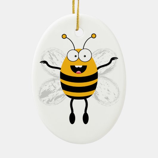 Cartoon Bee Keramisch Ornament (Achterkant)