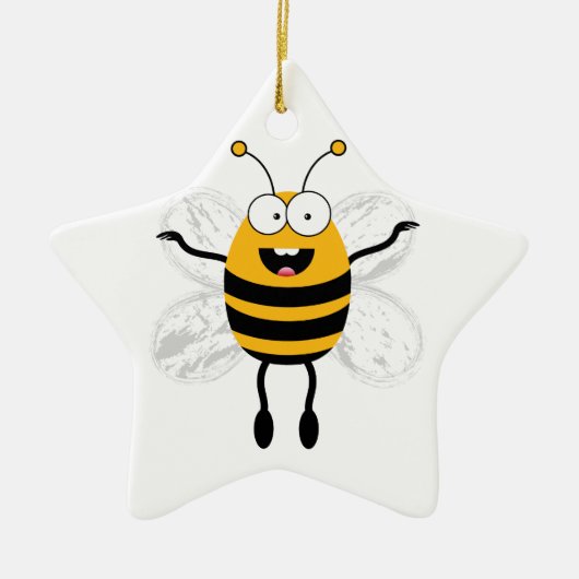 Cartoon Bee Keramisch Ornament (Voorkant)