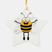 Cartoon Bee Keramisch Ornament (Achterkant)
