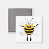 Cartoon Bee Magneet (Voorkant / Achterkant)
