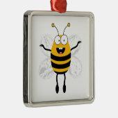 Cartoon Bee Metalen Ornament (Rechts)