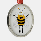 Cartoon Bee Metalen Ornament (Rechts)