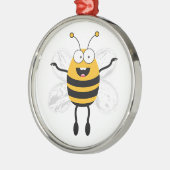 Cartoon Bee Metalen Ornament (Links)