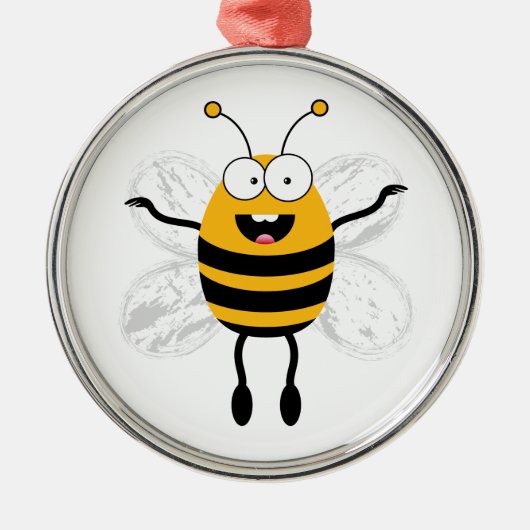 Cartoon Bee Metalen Ornament (Voorkant)