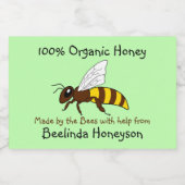 Cartoon Bee Organic Honey Jar Labels Voedselcontainer Etiket (Enkel label)