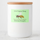 Cartoon Bee Organic Honey Jar Labels Voedselcontainer Etiket (Voorkant)