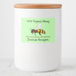 Cartoon Bee Organic Honey Jar Labels Voedselcontainer Etiket
