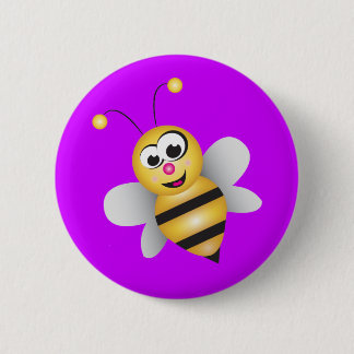Cartoon Bee Ronde Button 5,7 Cm