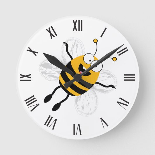 Cartoon Bee Ronde Klok (Voorkant)