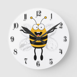 Cartoon Bee Ronde Klok