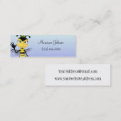 Cartoon Bee Skinny-profielkaart Mini Visitekaartje (Voorkant / Achterkant)