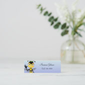 Cartoon Bee Skinny-profielkaart Mini Visitekaartje (Staand voorkant)