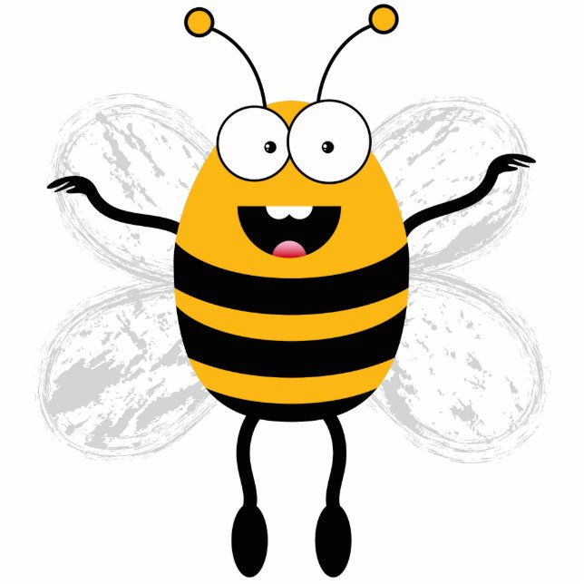 Cartoon Bee Staand Fotobeeldje (Voorkant)