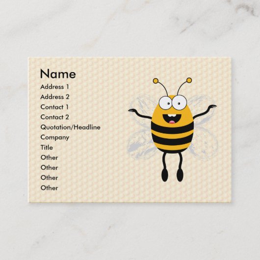 Cartoon Bee Visitekaartje (Voorkant)