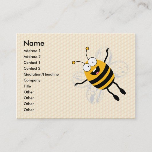 Cartoon Bee Visitekaartje (Voorkant)