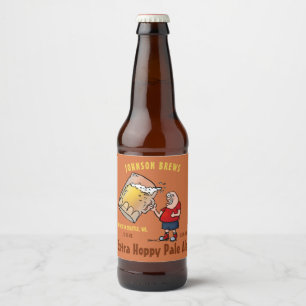 Cartoon Beer Guy Funny Custom Homebrew Bier Etiket