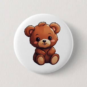 Cartoon beer illustratie ronde button 5,7 cm
