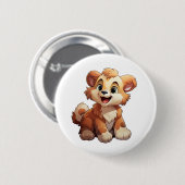 Cartoon beer illustratie ronde button 5,7 cm (Voorkant /achterkant)