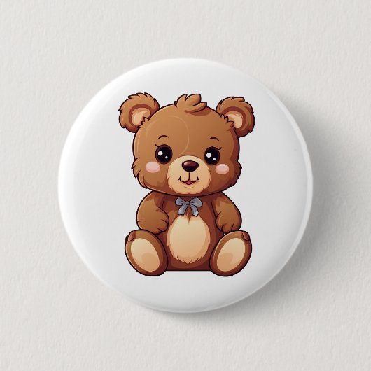 Cartoon beer illustratie ronde button 5,7 cm (Voorkant)