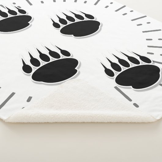 Cartoon Beer Paw-spoor met  zonnebrand Sherpa Deken (3/4)