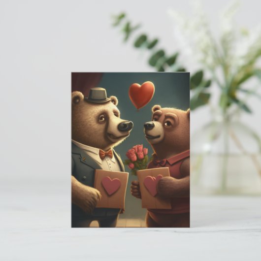 cartoon beer valentijns briefkaart (Staand voorkant)
