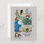 Cartoon beest habitat briefkaart (Voorkant / Achterkant)