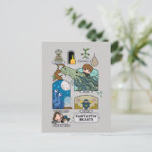 Cartoon beest habitat briefkaart (Staand voorkant)