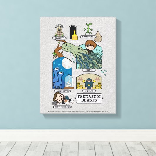 Cartoon beest habitat canvas afdruk (Insitu (Houten vloer))