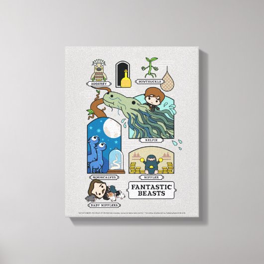 Cartoon beest habitat canvas afdruk (Voorkant)