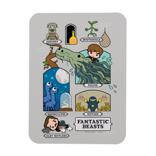 Cartoon beest habitat magneet (Verticaal)