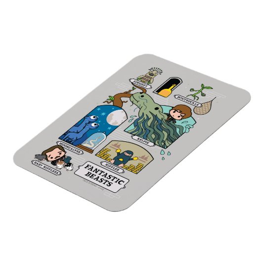 Cartoon beest habitat magneet (Linkerzijde)